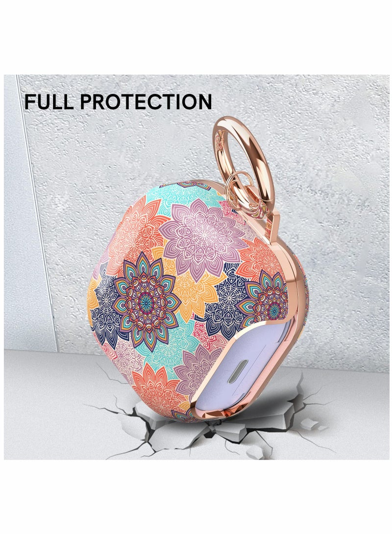 Earphone Protective Cover, for Samsung Galaxy Buds 2 Pro Case / Galaxy Buds Pro Case / Galaxy Buds 2 Case / Galaxy Buds Live Case Stylish Hard TPU Shockproof Cover for Women Girls (Mandala, with Keych - Image 5